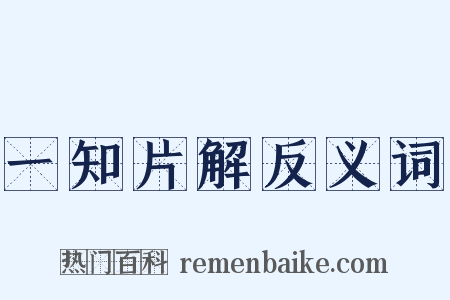 一知片解反义词是什么意思的图片